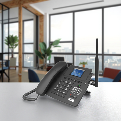 Dual Band WiFi 4G SIM Desktop IP Phone with Voicemail Receiver Call Transfer Full Accessories for Apartment Home POE GSM Network